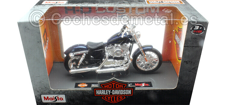 2012 Harley-Davidson XL1200V Seventy-Two Azul Metalizado 1:18 Maisto 15965