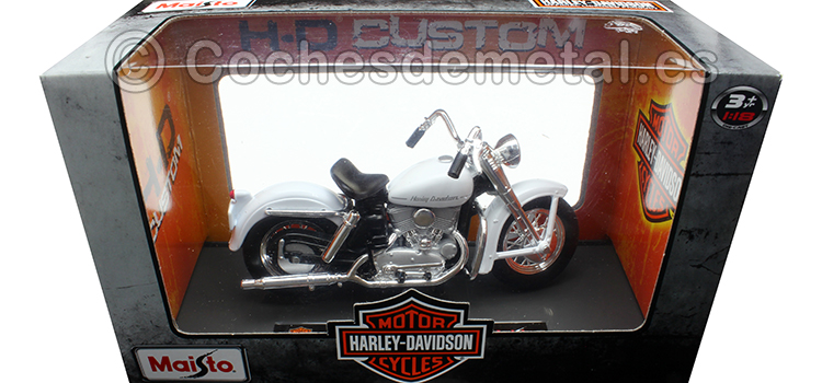 1952 Harley-Davidson K Model Blanca 1:18 Maisto 18858