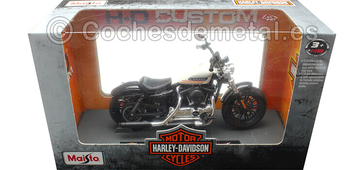 2018 Harley-Davidson Forty-Eight Special Versión Australia Blanca 1:18 Maisto 18862