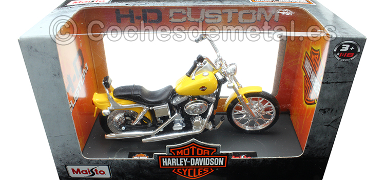 2001 Harley-Davidson FXDWG Dyna Wide Glide Amarilla 1:18 Maisto 19139