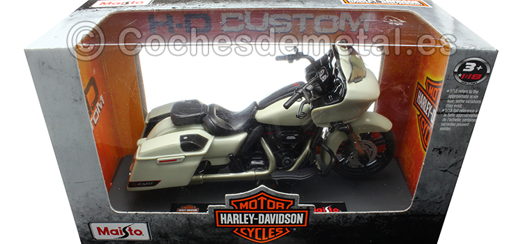 2018 Harley-Davidson CVO Road Glide Gris Claro/Negro 1:18 Maisto 20110