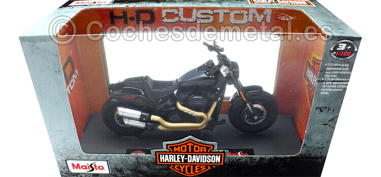2022 Harley-Davidson Fat Bob 114 Negra 1:18 Maisto 21854 39360