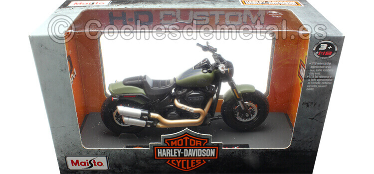 2022 Harley-Davidson Fat Bob 114 Verde Oliva Mate 1:18 Maisto 21854