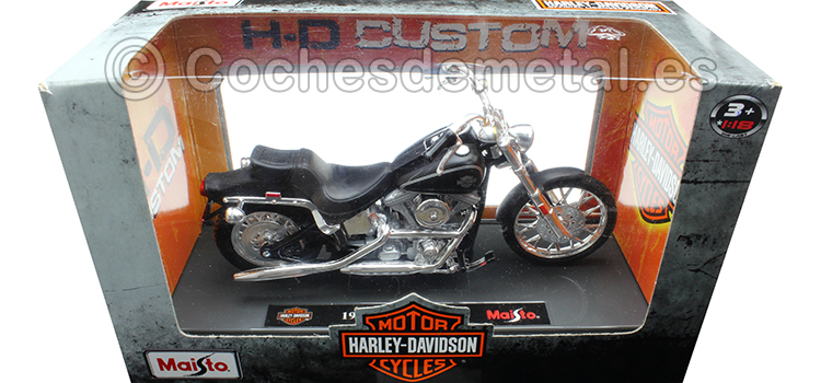 1984 Harley-Davidson FXST Softail Negro Mate 1:18 Maisto 21914