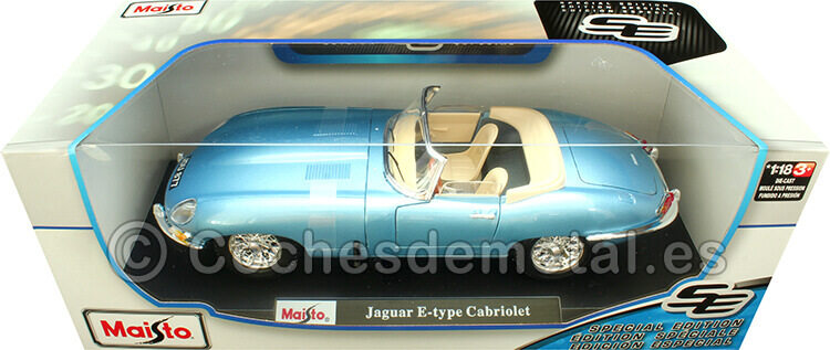 1961 Jaguar Type E Cabriolet Azul Metalizado 1:18 Maisto 30165