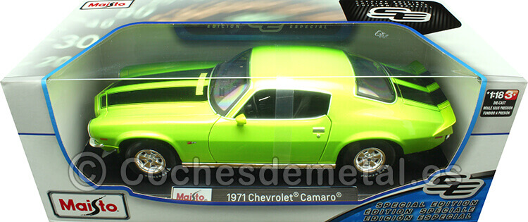 1971 Chevrolet Camaro Verde Metalizado 1:18 Maisto 31131