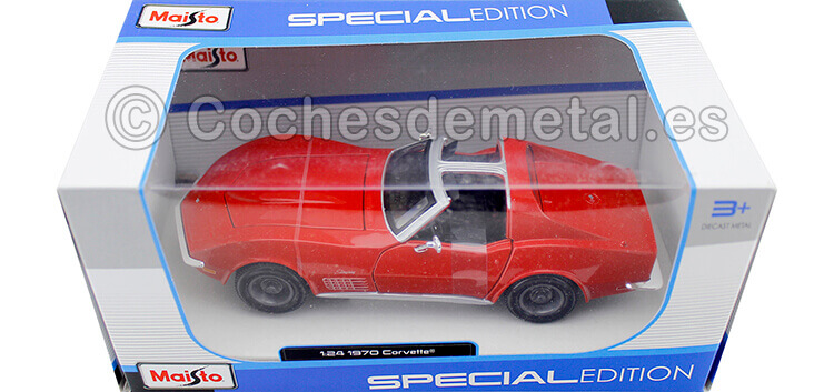 1970 Chevrolet Corvette C3 T-Top Rojo 1:24 Maisto 31202
