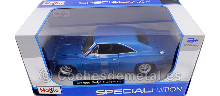 1969 Dodge Charger R-T Metallic Blue 1:24 Maisto 31256