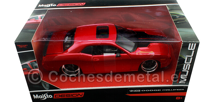 2008 Dodge Challenger SRT8 Custom Rojo/Negro 1:24 Maisto Design 31327