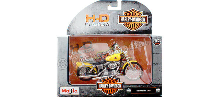 2001 Harley-Davidson FXDWG Dyna Wide Glide Amarilla 1:18 Maisto 31360_391