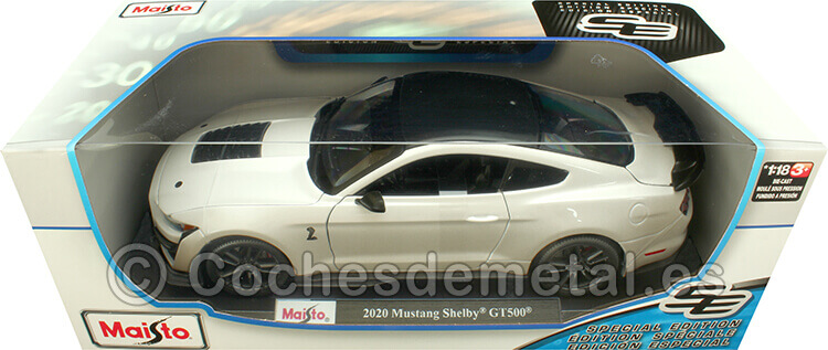 2020 Ford Mustang Shelby GT500 Blanco Perla 1:18 Maisto 31452