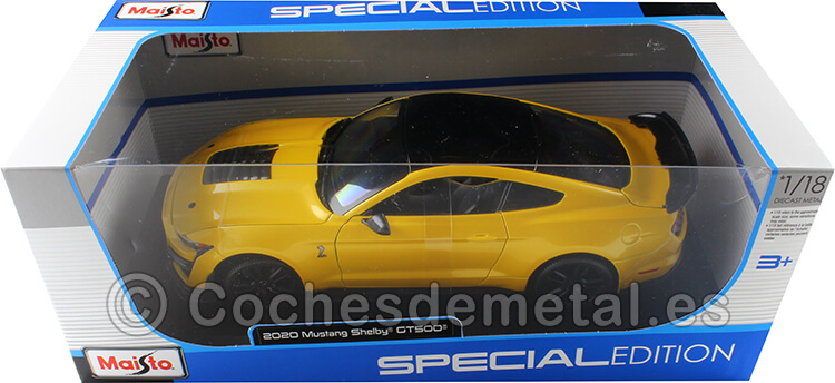2020 Ford Mustang Shelby GT500 Amarillo/Negro 1:18 Maisto 31452