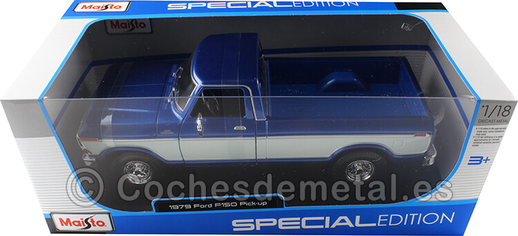 1979 Ford F150 Pick-Up Azul Metalizado/Blanco 1:18 Maisto 31462