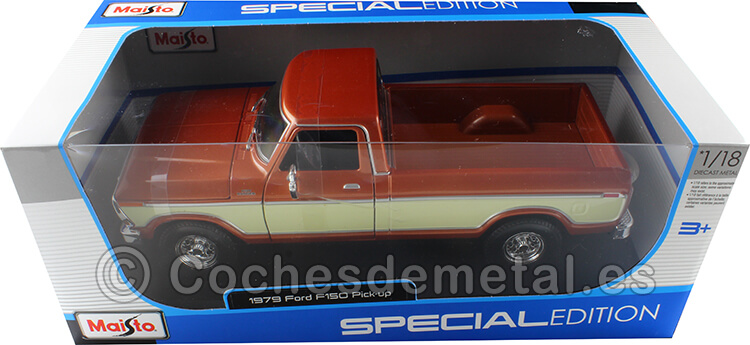 1979 Ford F150 Pick-Up Bronce Metalizado/Blanco Crema 1:18 Maisto 31462