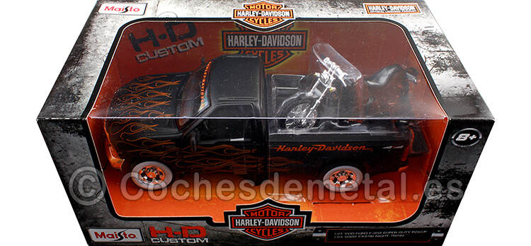 1999 Ford F-350 Pickup + Harley-Davidson FXSTB Night Train 1:27 Maisto 32181