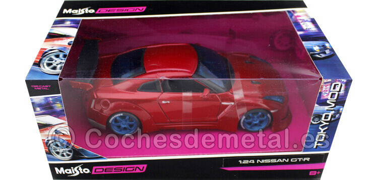 2009 Nissan GT-R (R35) Rojo Cereza 1:24 Maisto Design 32526