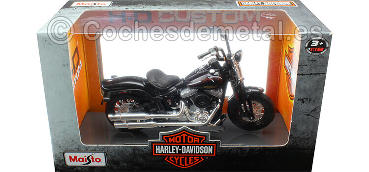 2008 Harley-Davidson FLSTB Cross Bones Negra Metalizado 1:18 Maisto 34360_384