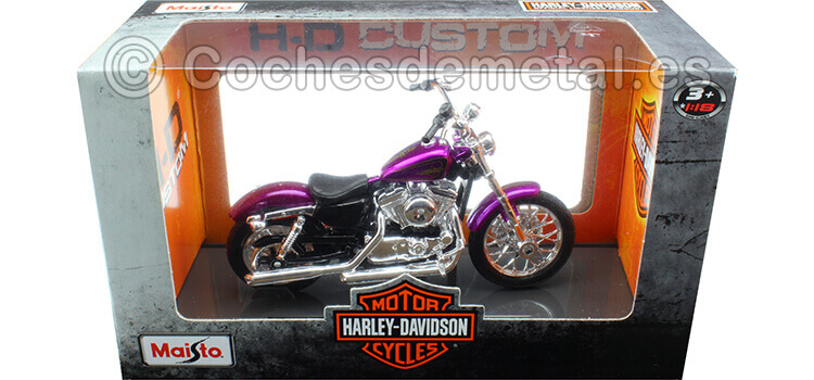 2013 Harley-Davidson XL 1200V Seventy-Two Púrpura Bicapa 1:18 Maisto 34360_385