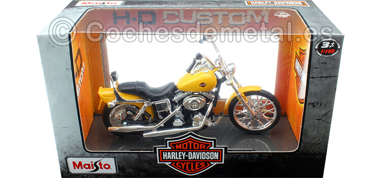 2001 Harley-Davidson FXDWG Dyna Wide Glide Amarilla 1:18 Maisto 34360_391