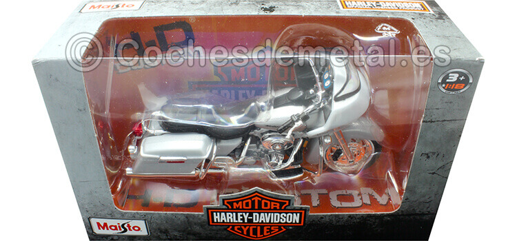 2002 Harley-Davidson FLTR Road Glide Plateada 1:18 Maisto 34360_387