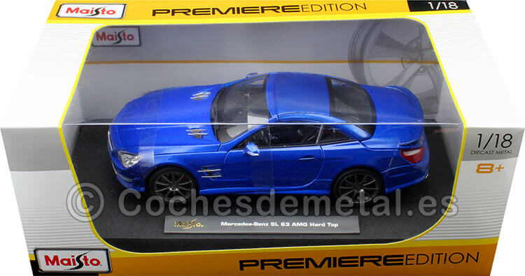 2013 Mercedes-Benz SL 63 AMG Hard Top Azul Metalizado 1:18 Maisto 36199