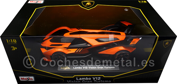 2021 Lamborghini Lambo V12 Vision Gran Turismo Naranja 1:18 Maisto 36454