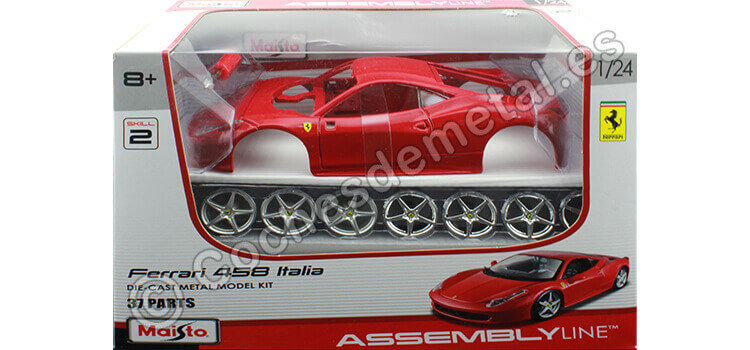 2010 Ferrari 458 Italia Rosso Corsa Metal Kit 1:24 Maisto 39113