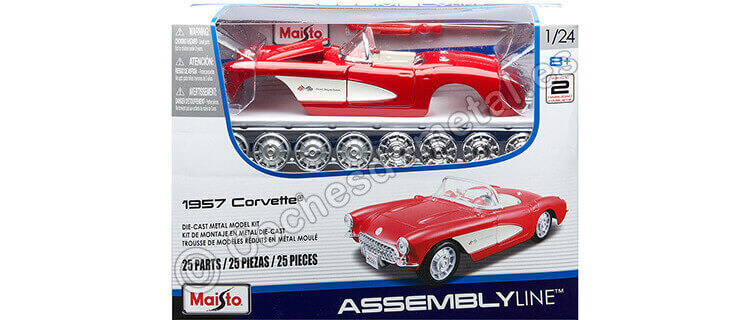 1957 Chevrolet Corvette Rojo Metal Kit 1:24 Maisto 39275
