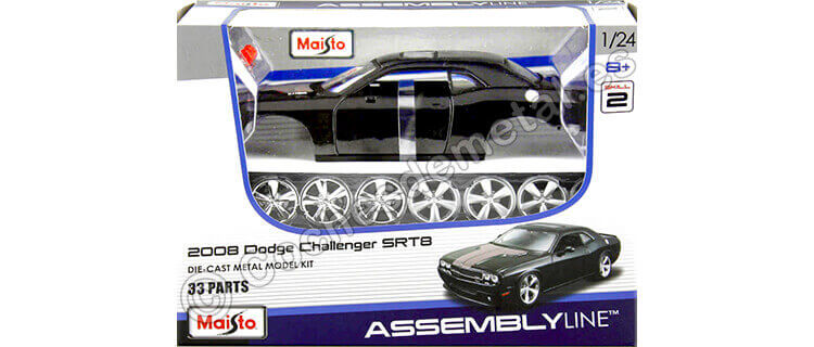 2008 Dodge Challenger SRT8 Negro Metal Kit 1:24 Maisto 39280