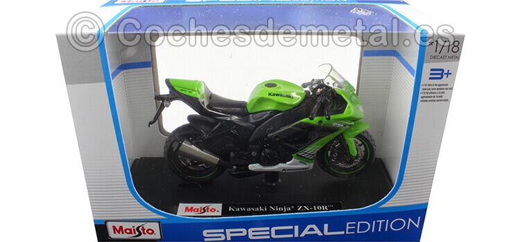 22009 Kawasaki Ninja ZX-10R Verde/Negro 1:18 Maisto 39300