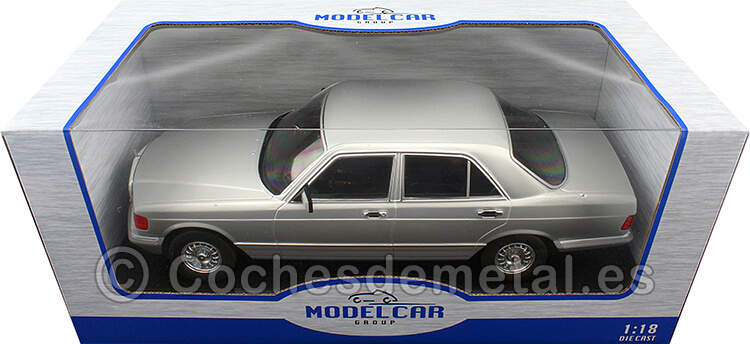 1985 Mercedes-Benz Clase-S (W126) S-Class Gris Plateado 1:18 MC Group 18185