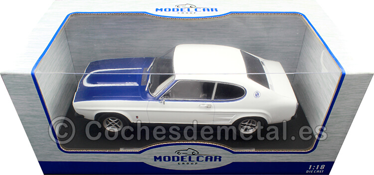 1973 Ford Capri MK I RS 2600 Blanco/Azul 1:18 MC Group 18294