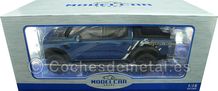 2022 Ford Raptor Pick-Up Azul Metalizado Decorado 1:18 MC Group 18455