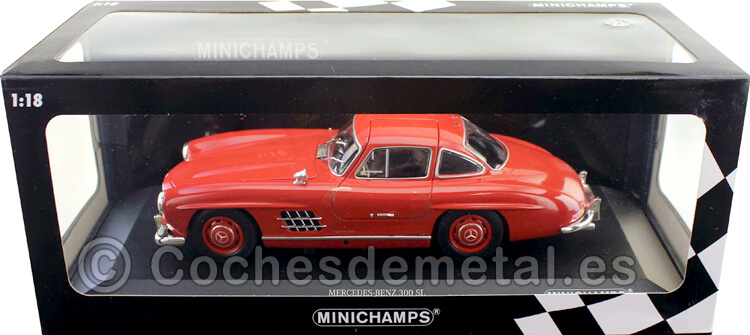 1955 Mercedes-Benz 300 SL (W198) Rojo 1:18 Minichamps 110037211