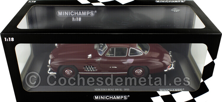 1955 Mercedes-Benz 300 SL (W198) Rojo Oscuro 1:18 Minichamps 110037218