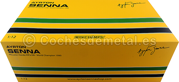 1990 McLaren Honda MP4/5B Nº27 Ayrton Senna Campeón del Mundo 1:12 Minichamps 547901227
