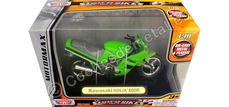 1990 Kawasaki Ninja 600R Verde 1:18 Motor Max 408