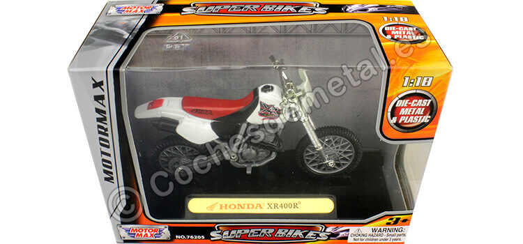 2004 Honda XR400R Blanco/Rojo 1:18 Motor Max 429