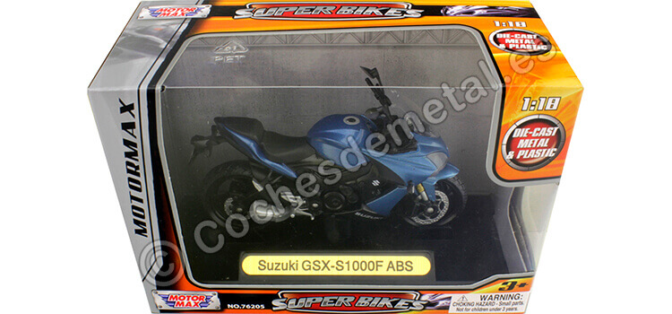 2015 Suzuki GSX-S1000F ABS Azul Metalizado 1:18 Motor Max 456