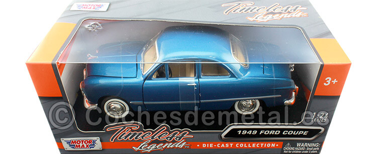 1949 Ford Coupe Metallic Blue 1:24 Motor Max 73213