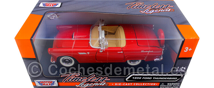 1956 Ford Thunderbird Convertible Red 1:24 Motor Max 73215