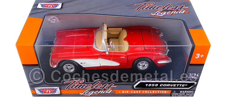 1959 Chevrolet Corvette (C1) Red/White 1:24 Motor Max 73216
