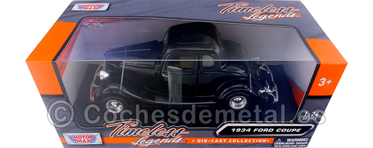 1934 Ford Coupe Hardtop Negro 1:24 Motor Max 73217