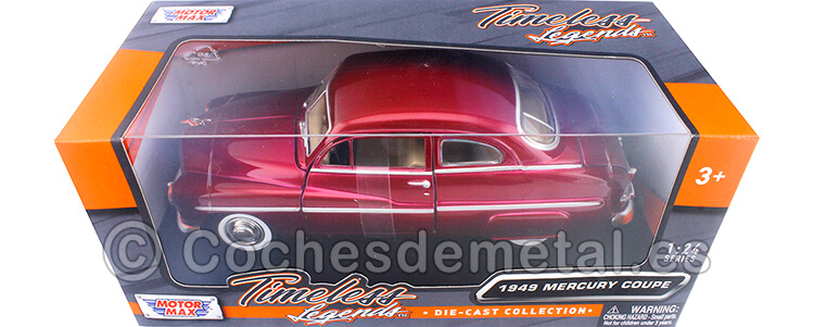 1949 Mercury Coupe Rojo Metalizado 1:24 Motor Max 73225