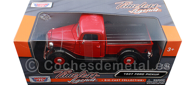1937 Ford Pickup Rojo/Negro 1:24 Motor Max 73233