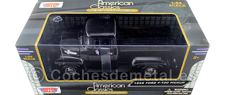 1956 Ford F-100 Pickup Black 1:24 Motor Max 73235