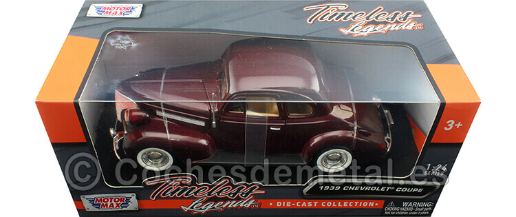1939 Chevrolet Coupe Burdeos 1:24 Motor Max 73247