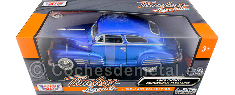 1948 Chevrolet Aerosedan Fleetline Azul Metalizado 1:24 Motor Max 73266