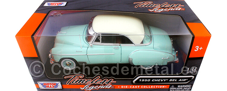 1950 Chevrolet Bel Air Hard Top Verde/Beige 1:24 Motor Max 73268