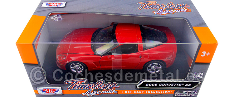 2005 Chevrolet Corvette (C6) Rojo 1:24 Motor Max 73270